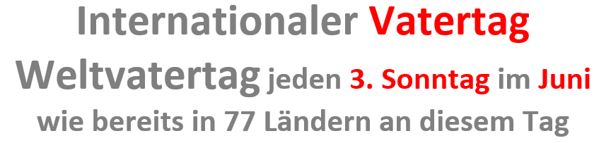 Internationaler Vatertag Weltvatertag Fathersday