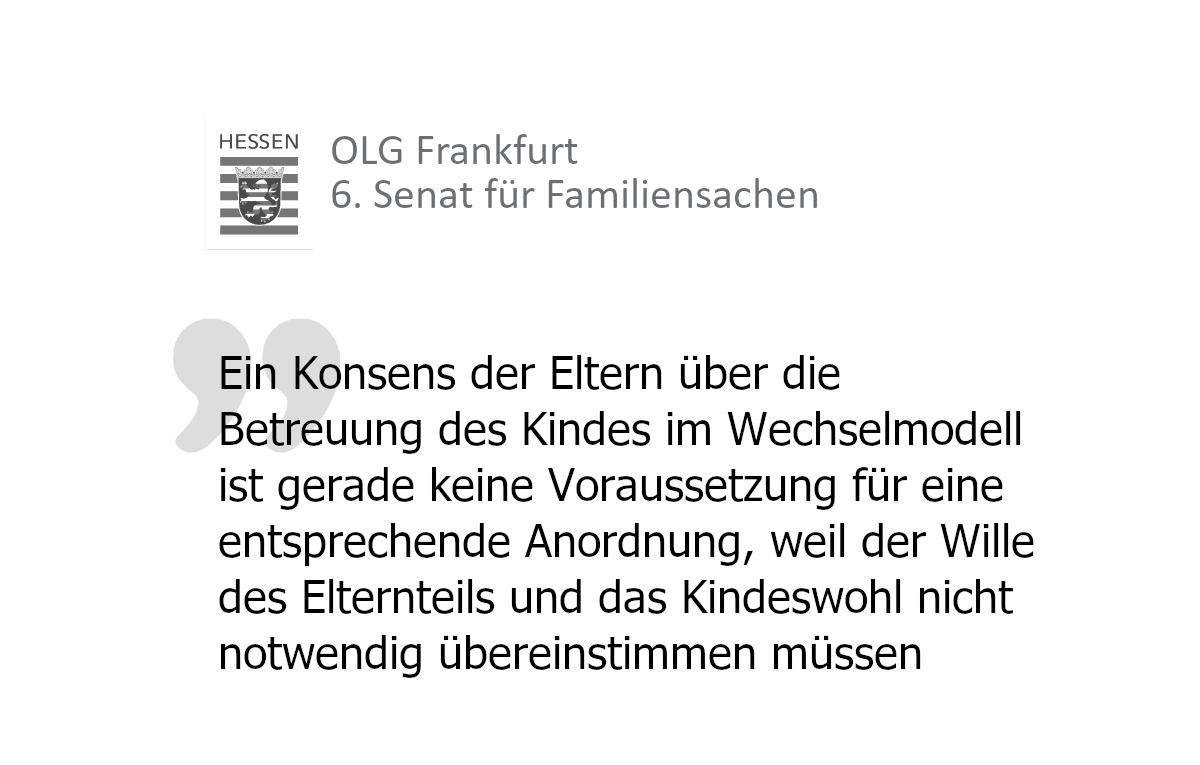 Frankfurt Wechselmodell Aktenzeichen 6 UF 147 21